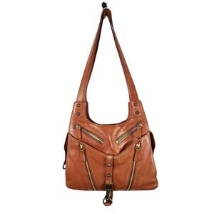 Botkier Vintage Trigger Satchel Shoulder Handbag Brown  Leather - Rare 💎💼👜